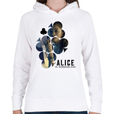 PRINTFASHION Alice in borderland KUINA fekete - Női kapucnis pulóver - Fehér női pulóver, kardigán