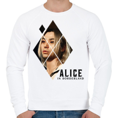 PRINTFASHION Alice in borderland shuntaro fekete - Férfi pulóver - Fehér