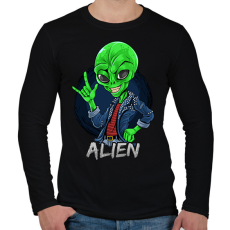 PRINTFASHION Alien - Férfi hosszú ujjú póló - Fekete