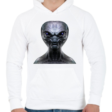 PRINTFASHION Alien - Férfi kapucnis pulóver - Fehér férfi pulóver, kardigán