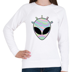 PRINTFASHION Alien - Női pulóver - Fehér