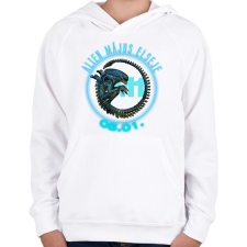 PRINTFASHION alien_plo01 - Gyerek kapucnis pulóver - Fehér gyerek pulóver, kardigán