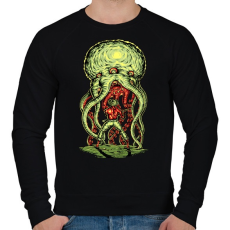 PRINTFASHION Alien támadás - Férfi pulóver - Fekete