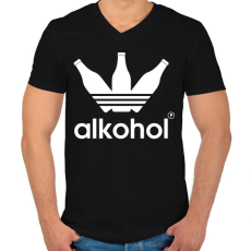 PRINTFASHION Alkohol - Férfi V-nyakú póló - Fekete