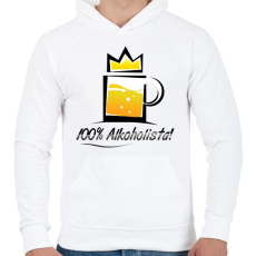 PRINTFASHION alkoholista - Férfi kapucnis pulóver - Fehér