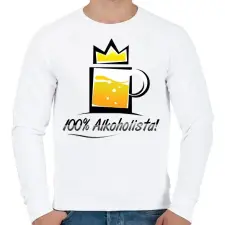 PRINTFASHION alkoholista - Férfi pulóver - Fehér férfi pulóver, kardigán