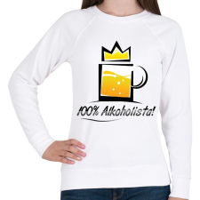 PRINTFASHION alkoholista - Női pulóver - Fehér női pulóver, kardigán