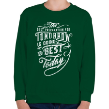 PRINTFASHION Alkosd meg  legjobb mát! - Gyerek pulóver - Sötétzöld gyerek pulóver, kardigán