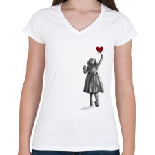 PRINTFASHION Alkotás - Női V-nyakú póló - Fehér női póló