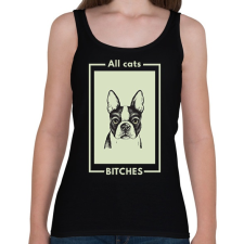 PRINTFASHION ALL CATS BITCHES - Női atléta - Fekete női trikó