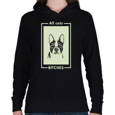 PRINTFASHION ALL CATS BITCHES - Női kapucnis pulóver - Fekete