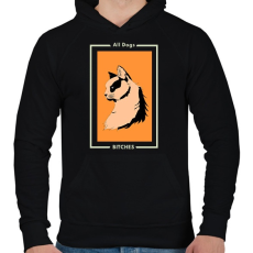 PRINTFASHION ALL DOG BITCHES - Férfi kapucnis pulóver - Fekete
