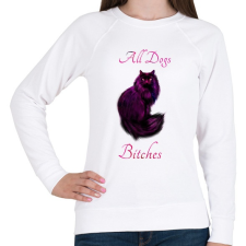 PRINTFASHION all dogs bitches - Női pulóver - Fehér női pulóver, kardigán