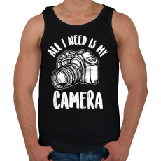 PRINTFASHION All I Need Is My Camera - Férfi atléta - Fekete
