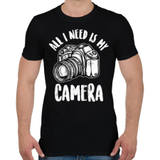 PRINTFASHION All I Need Is My Camera - Férfi póló - Fekete férfi póló