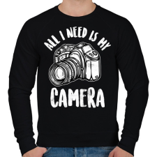 PRINTFASHION All I Need Is My Camera - Férfi pulóver - Fekete férfi pulóver, kardigán