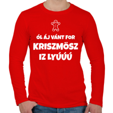 PRINTFASHION All I Want For Christmas - Férfi hosszú ujjú póló - Piros férfi póló