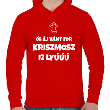 PRINTFASHION All I Want For Christmas - Férfi kapucnis pulóver - Piros férfi pulóver, kardigán