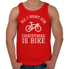 PRINTFASHION ALL I WANT FOR CHRISTMAS IS BIKE - Férfi atléta - Piros atléta, trikó