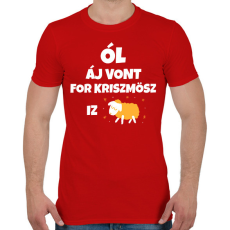 PRINTFASHION ALL I WANT FOR CHRISTMAS IS JUH - Férfi póló - Piros