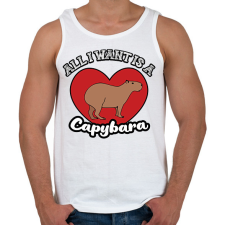 PRINTFASHION All I want is a capybara - Férfi atléta - Fehér atléta, trikó