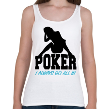 PRINTFASHION All in póker - Női atléta - Fehér női trikó