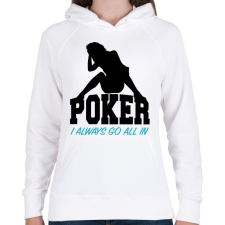 PRINTFASHION All in póker - Női kapucnis pulóver - Fehér női pulóver, kardigán