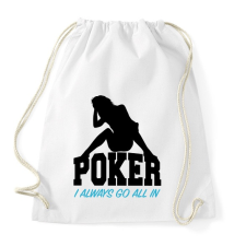 PRINTFASHION All in póker - Sportzsák, Tornazsák - Fehér tornazsák