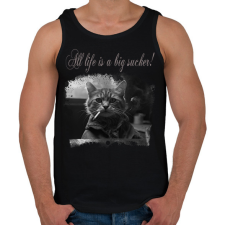 PRINTFASHION All life is a big sucker! - Férfi atléta - Fekete atléta, trikó