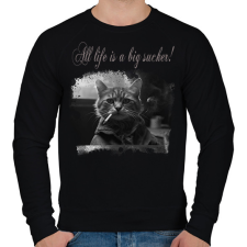 PRINTFASHION All life is a big sucker! - Férfi pulóver - Fekete férfi pulóver, kardigán
