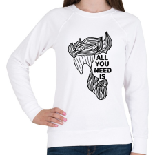 PRINTFASHION All you need is (beard) - Női pulóver - Fehér női pulóver, kardigán