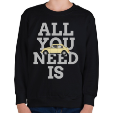PRINTFASHION All you need is Beetle - Gyerek pulóver - Fekete