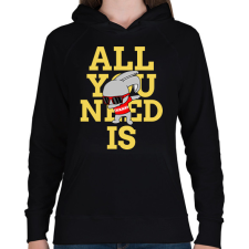 PRINTFASHION All you need is nyúl - Női kapucnis pulóver - Fekete női pulóver, kardigán