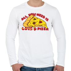 PRINTFASHION All you need is pizza - Férfi hosszú ujjú póló - Fehér
