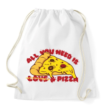 PRINTFASHION All you need is pizza - Sportzsák, Tornazsák - Fehér tornazsák
