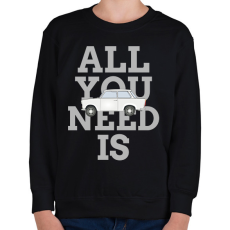 PRINTFASHION All you need is Trabant - Gyerek pulóver - Fekete