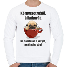 PRINTFASHION allatbarat-001 - Férfi pulóver - Fehér férfi pulóver, kardigán