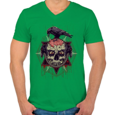 PRINTFASHION Állati ösztön - Férfi V-nyakú póló - Zöld