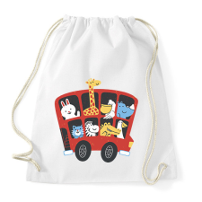 PRINTFASHION Állatok emeletes buszon - Sportzsák, Tornazsák - Fehér tornazsák