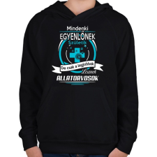 PRINTFASHION Állatorvos - Gyerek kapucnis pulóver - Fekete gyerek pulóver, kardigán