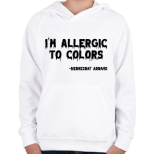 PRINTFASHION Allergia a színekre - Gyerek kapucnis pulóver - Fehér gyerek pulóver, kardigán