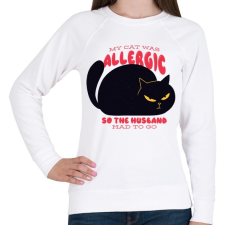 PRINTFASHION Allergiás macska - Női pulóver - Fehér női pulóver, kardigán