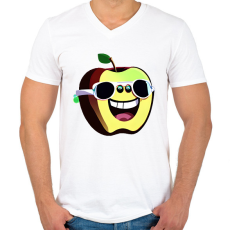 PRINTFASHION Alma napszemüvegben - Férfi V-nyakú póló - Fehér