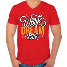 PRINTFASHION Álmodj nagyot! - Férfi V-nyakú póló - Piros férfi póló