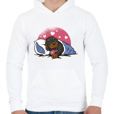 PRINTFASHION Álmos kutyus - Férfi kapucnis pulóver - Fehér férfi pulóver, kardigán