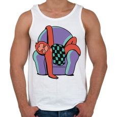 PRINTFASHION Álmos lajhár - Férfi atléta - Fehér