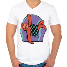 PRINTFASHION Álmos lajhár - Férfi V-nyakú póló - Fehér férfi póló