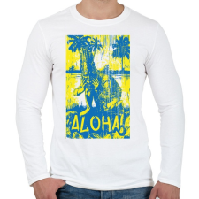 PRINTFASHION Aloha - Férfi hosszú ujjú póló - Fehér férfi póló