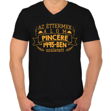 PRINTFASHION Álom pincér - Évszámmal - Férfi V-nyakú póló - Fekete férfi póló