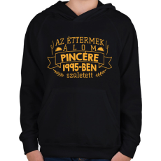 PRINTFASHION Álom pincér - Évszámmal - Gyerek kapucnis pulóver - Fekete